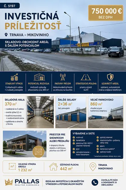 Skladovo-Obchodný areál s investičným potenciálom – Trnava