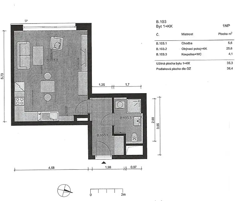 Predaj bytu 1+kk, 37 m² – Praha 4, Chodov, novostavba – foto 6