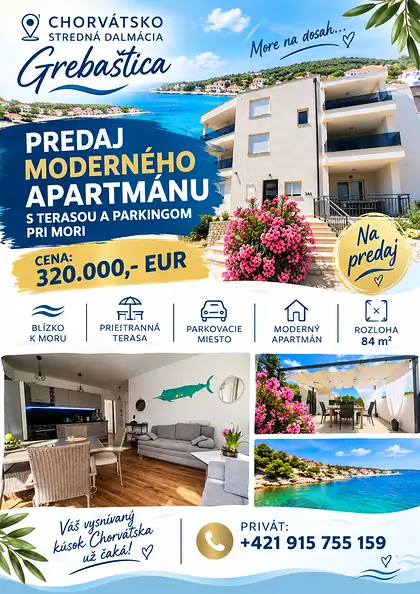 Predaj: Chorvátsko – Grebaštica, 2-izbový apartmán 84 m²